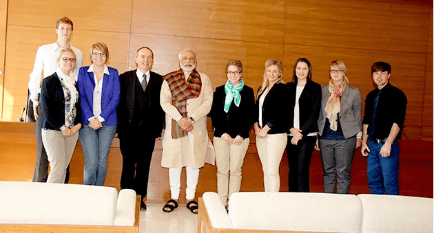 Gandhinagar:- Narendra Modi meets delegation from Germany’s Hof University